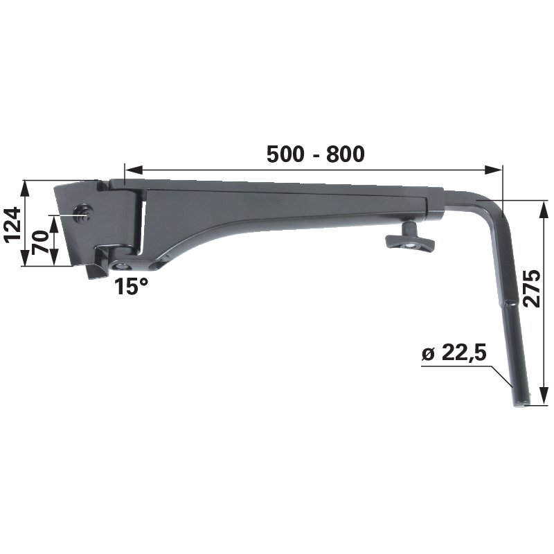 Teleskopspiegelhalter rechts anstelle von Steyr 1-34-677-014
