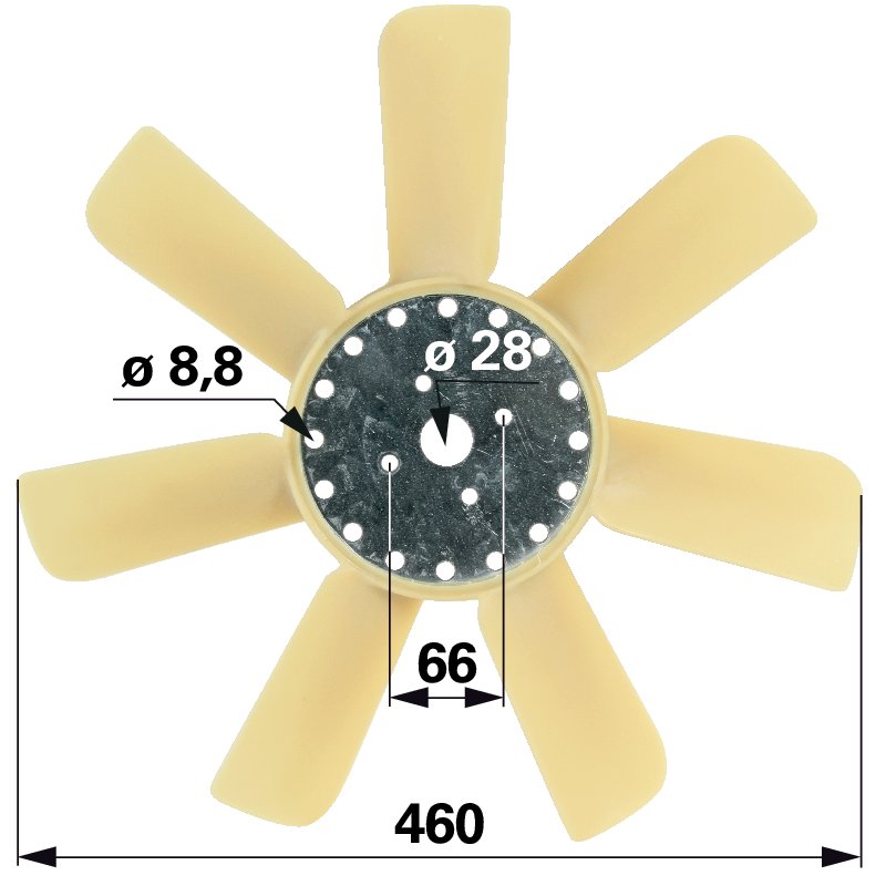Lüfterflügel AD 460 mm anstelle von Steyr 161100060044