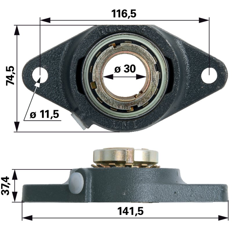 INA Lager Allradwelle mit Gehäuse anstelle von Steyr 1-33-131-035