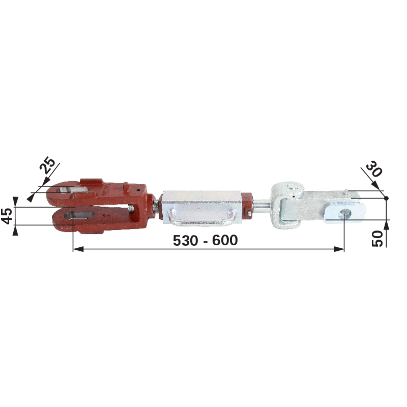 Hubstrebe 530 mm, Breite 45 mm passend zu Steyr