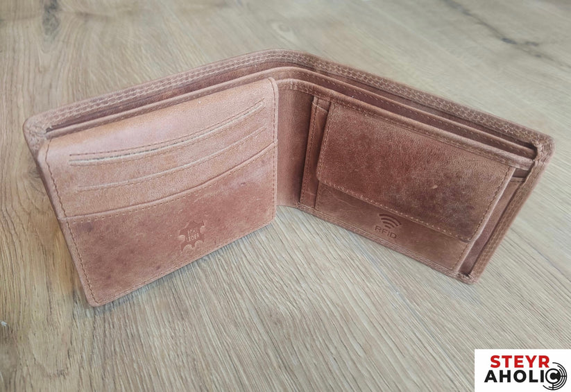 Steyr Leder-Geldtasche (eingebranntes Logo)