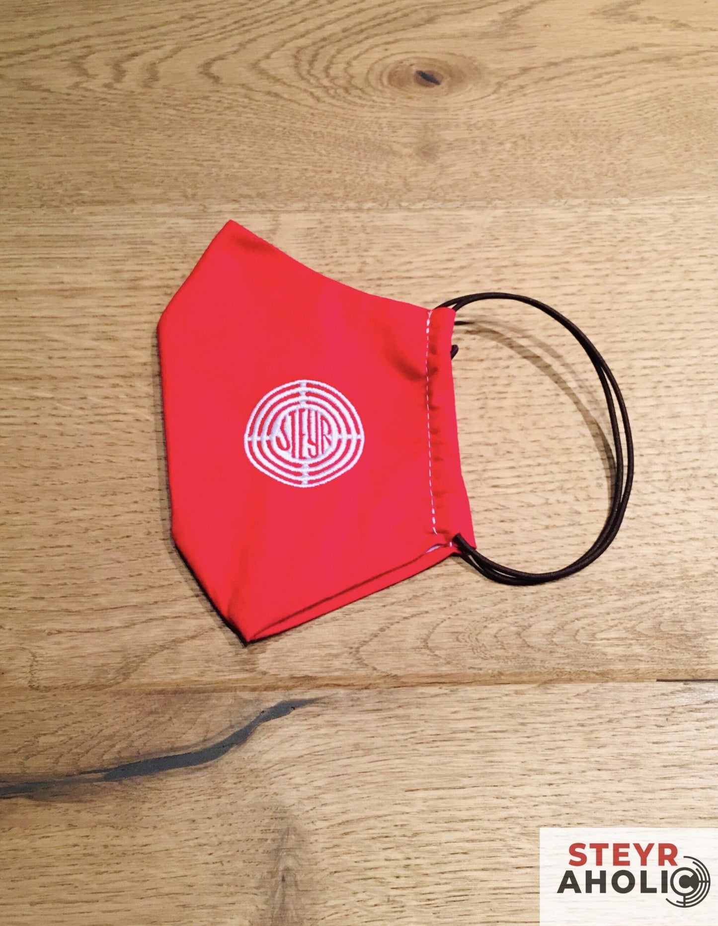 Steyr - Mundschutzmaske Rot mit weißem Logo