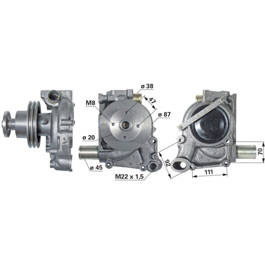 Wasserpumpe mit Dichtung anstelle von Steyr 131100060034