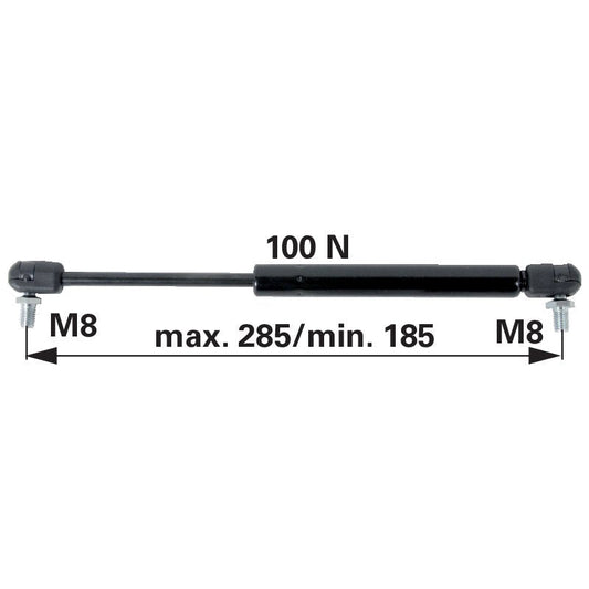 Gasdruckfeder für Frontscheibe, 100 N, Länge 285 mm anstelle von Steyr 1-99-976-063