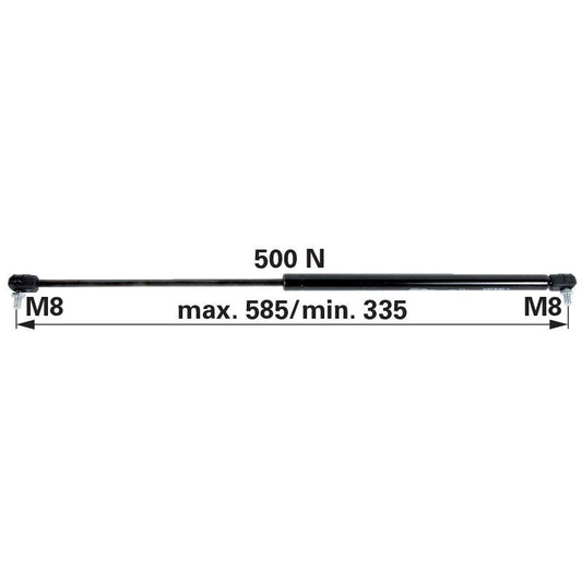 Gasdruckfeder für Motorhaube, 500 N, Länge 585 mm anstelle von Steyr 1-99-976-068