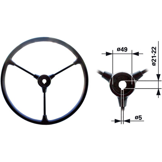 Lenkrad 440 mm, 20 / 22 mm, mit Keilnut anstelle von Steyr 11800470044
