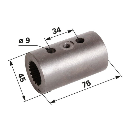 Schiebemuffe für Allradwelle, 76 x 45 mm, 21 Zähne anstelle von Steyr 133700420715