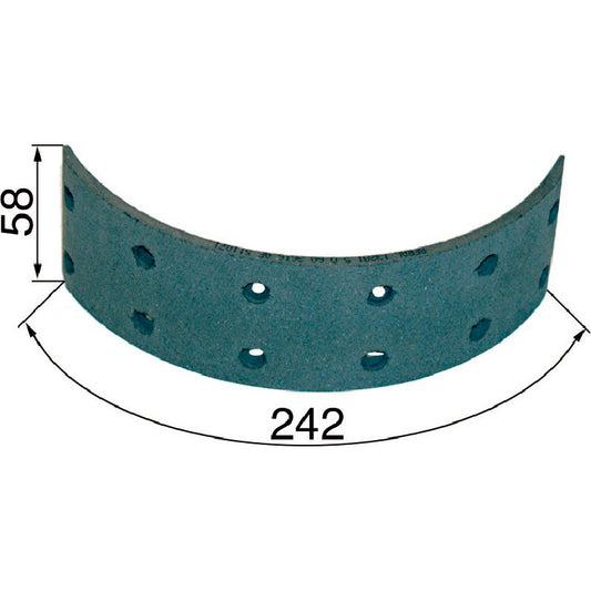 Bremsbelag hinten, 242 x 58 x 5 mm passend zu Steyr T190