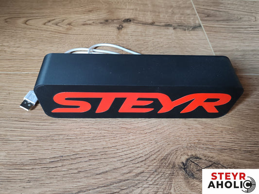 STEYR Lampe / LED Beleuchtung / STEYR Schriftzug