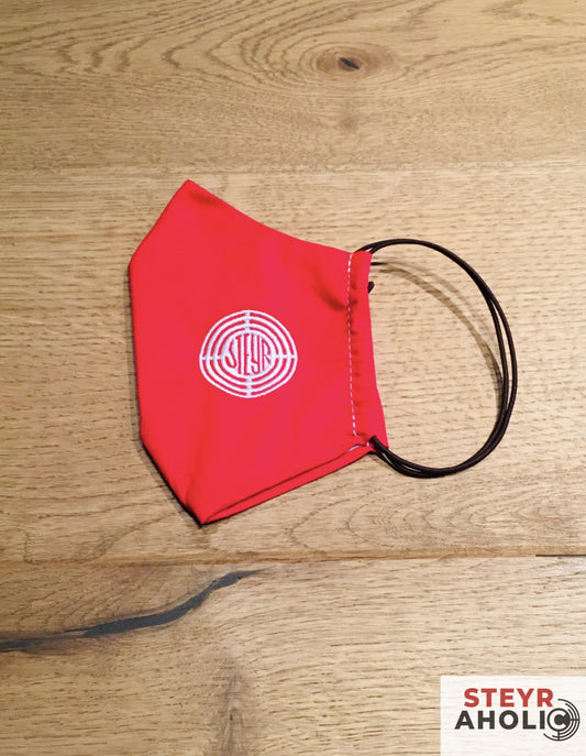 Steyr - Mundschutzmaske Rot mit weißem Logo