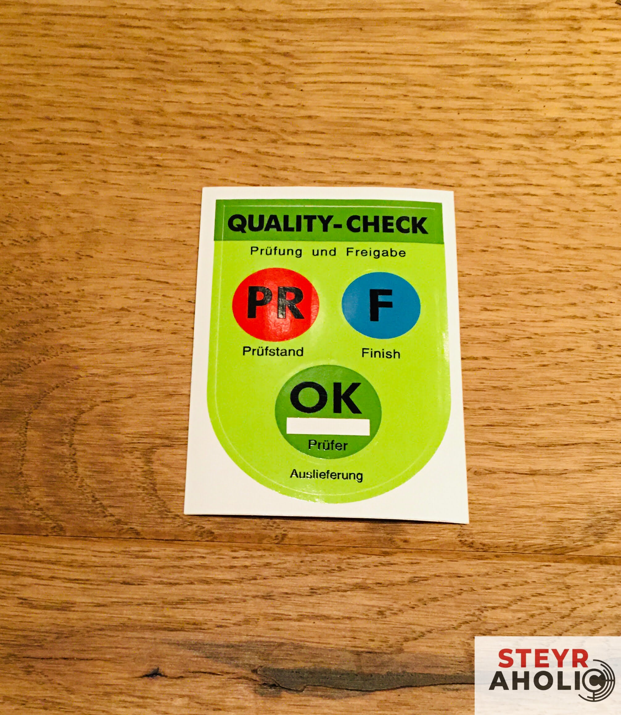 Quality Check Sticker Format Aufkleber
