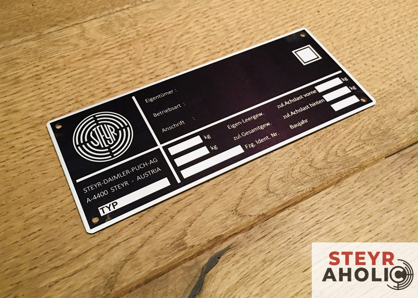Typenschild passend zur Plus- und 80er-Serie