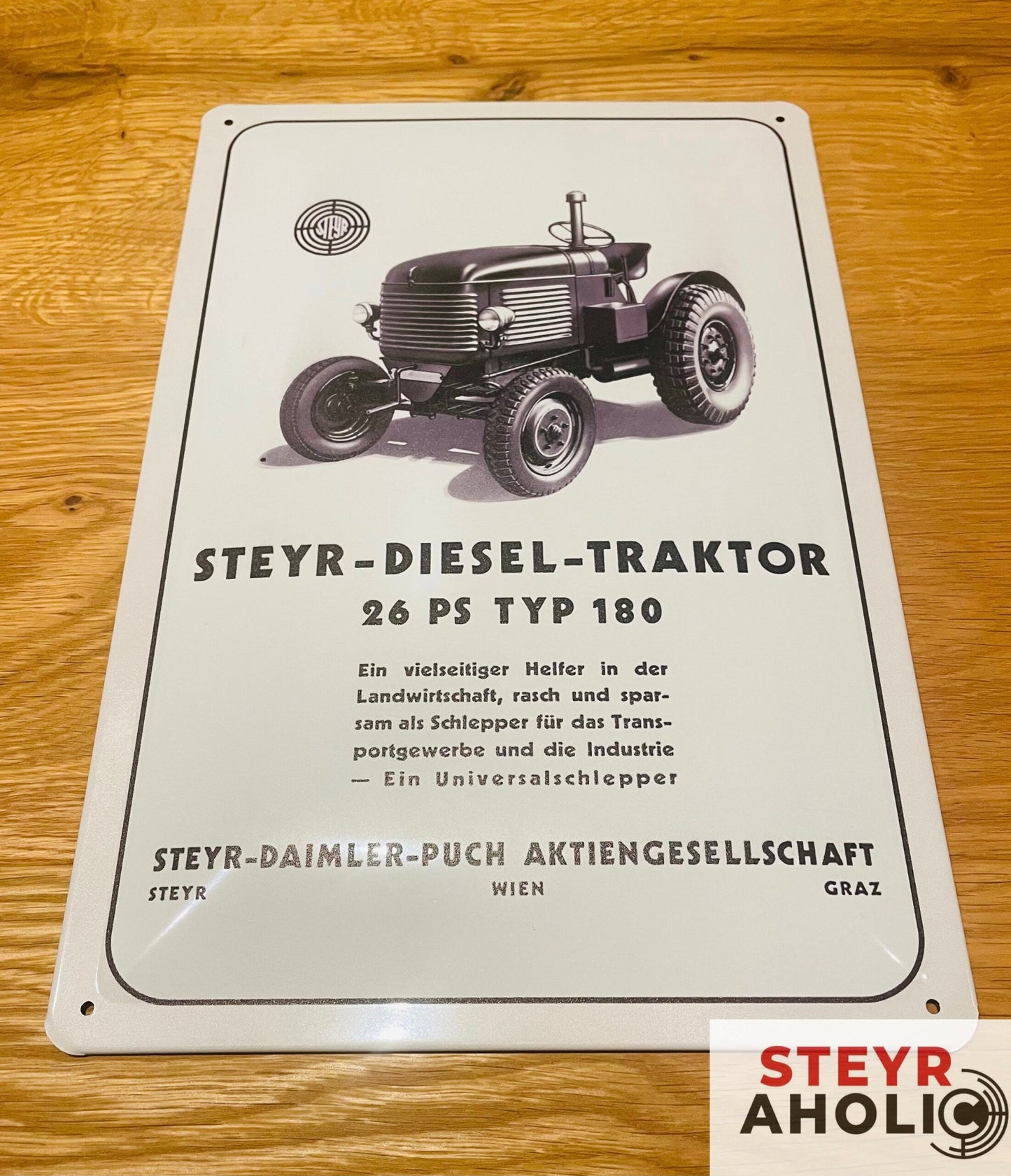 Steyr - Blechschild Top 180 26er